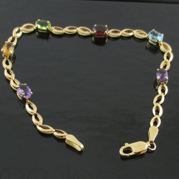 QVC Jewelry - 14K Yellow Gold 2.10 ct tw Multi-gemstone Bracelet